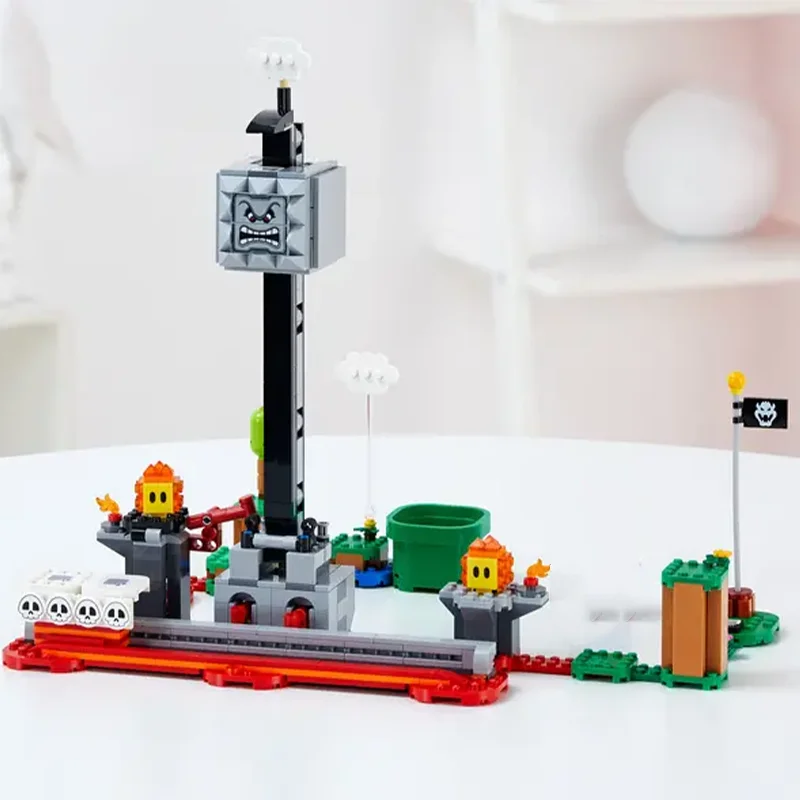 

Совместимые бренды Super Bros. Series Building Blocks Thwomp Drop Expansion Set Marioed Scan Code Детский подарок Сборка игрушек