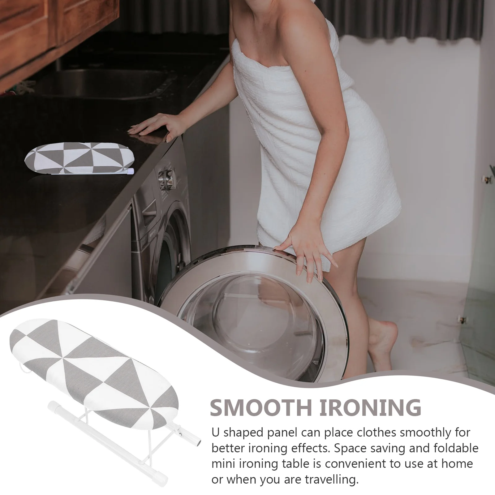 

Mini Board Folding Thickened Steel Frame Heat Resistant Non-Slip Surface For Home Travel Clothes Sleeve Collar Ironing Household