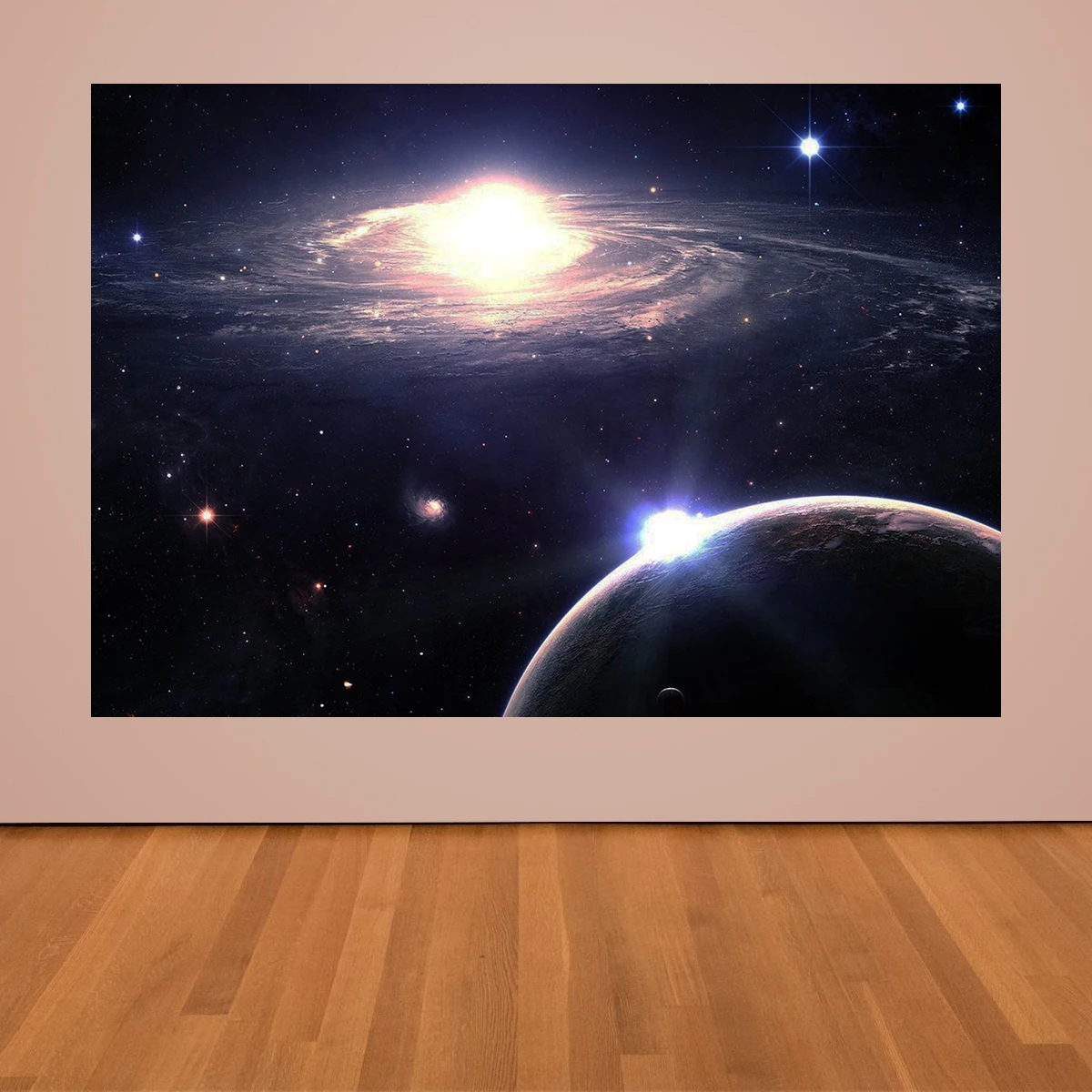 Hermosa galaxia fotografía telón de fondo planeta espacio exterior cartel de estrella misteriosa decoración de dormitorio de niños