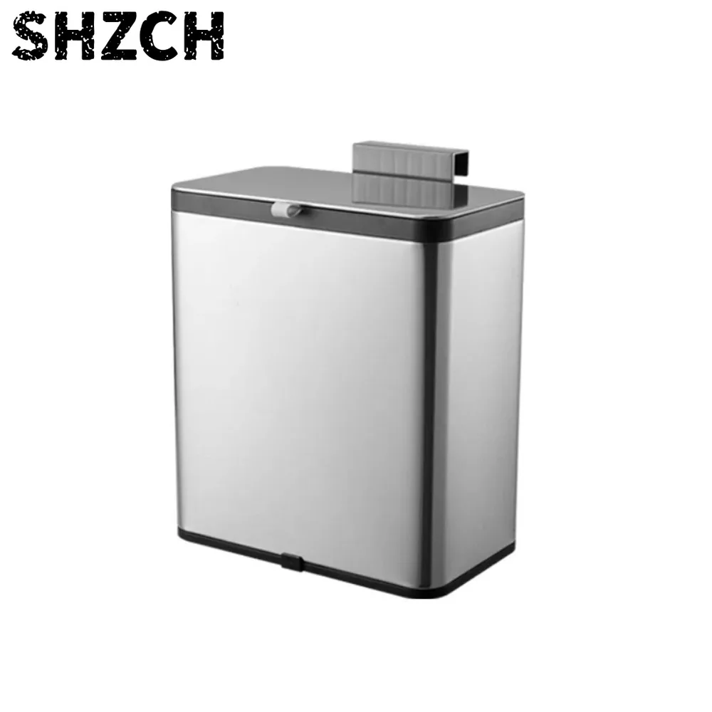Cubo  Basura  Acero Inoxidable 2026, Cubo  Basura para Cocina y Baño Montado en la Pared con Tapa, Tubo  Almacenamiento