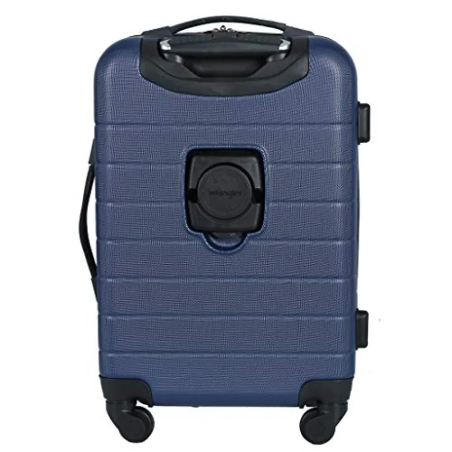 

22-Inch Carry-On Luggage with Smart Spinner Wheels Navy Blue Hardside Durable Polycarbonate Material Lightweight and Rugged Des