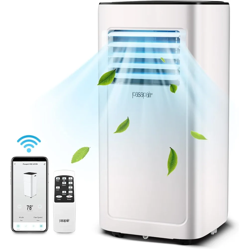 Pendingin udara portabel WiFi 10000BTU-AC portabel dengan Remote & kontrol aplikasi-Unit AC 4-in-1 untuk ruangan dengan pendingin