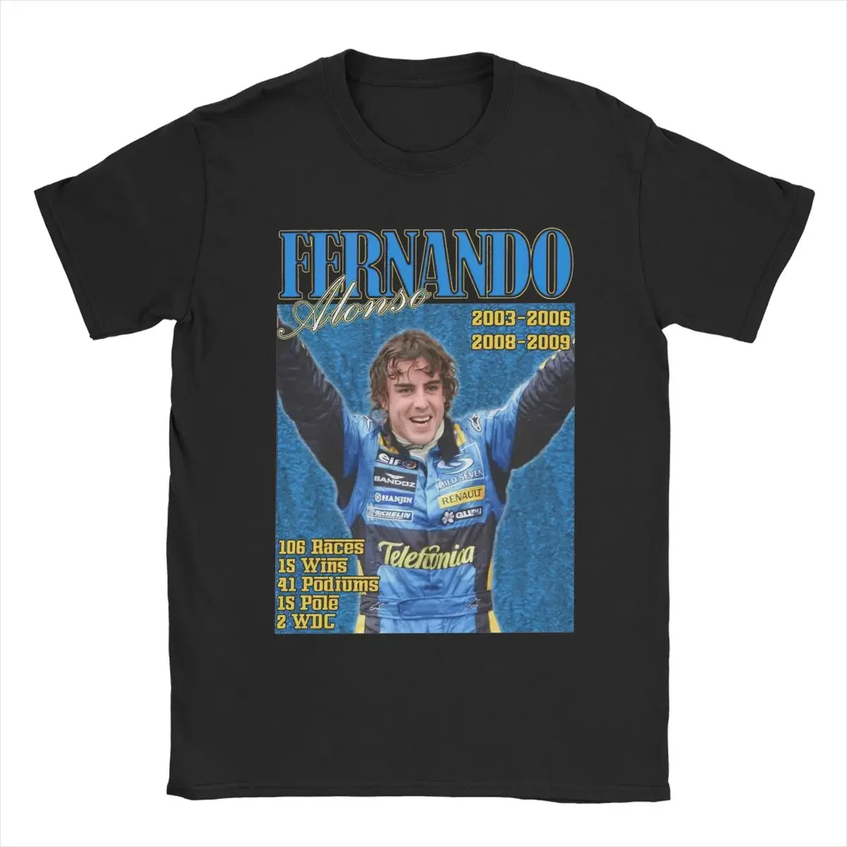 Fernando Alonso Tribute Bootleg T-Shirts Voor Mannen Mannen Mannen Uniek Oversized Grafisch T-Shirt Met Ronde Hals En Korte Mouwen T-Shirt