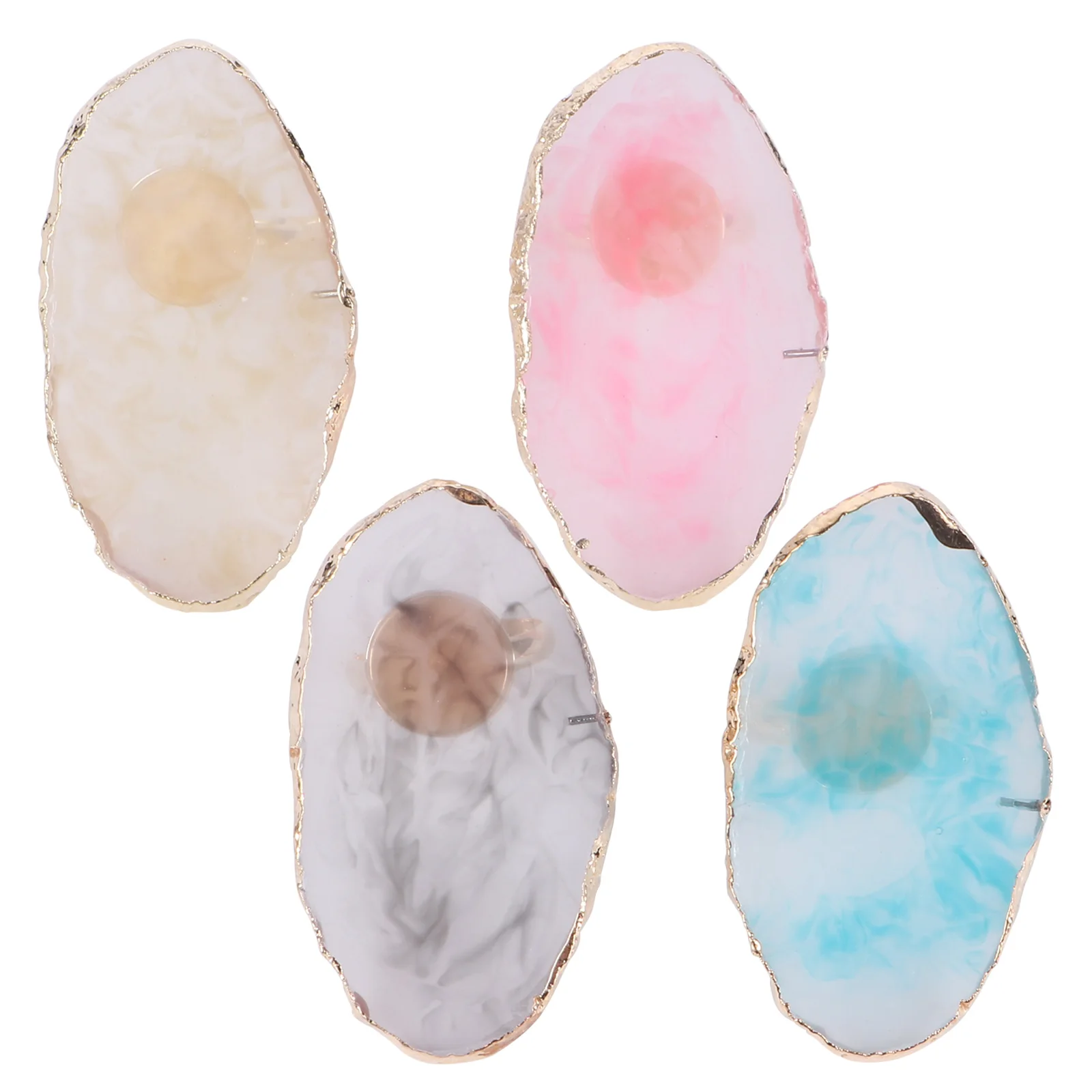 

4 Pcs Nail Ring Palette Tray Manicure Paint Pallet Finger Plate Resin Color Mixing Display