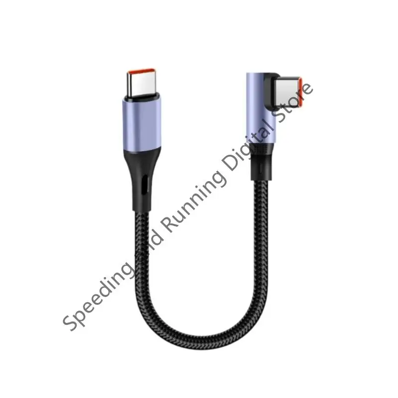 Cable corto de 90 grados USB tipo C a tipo C 6A Cable de carga rápida 15/30cm para Huawei Xiaomi Samsung para banco de energía Cable USB C