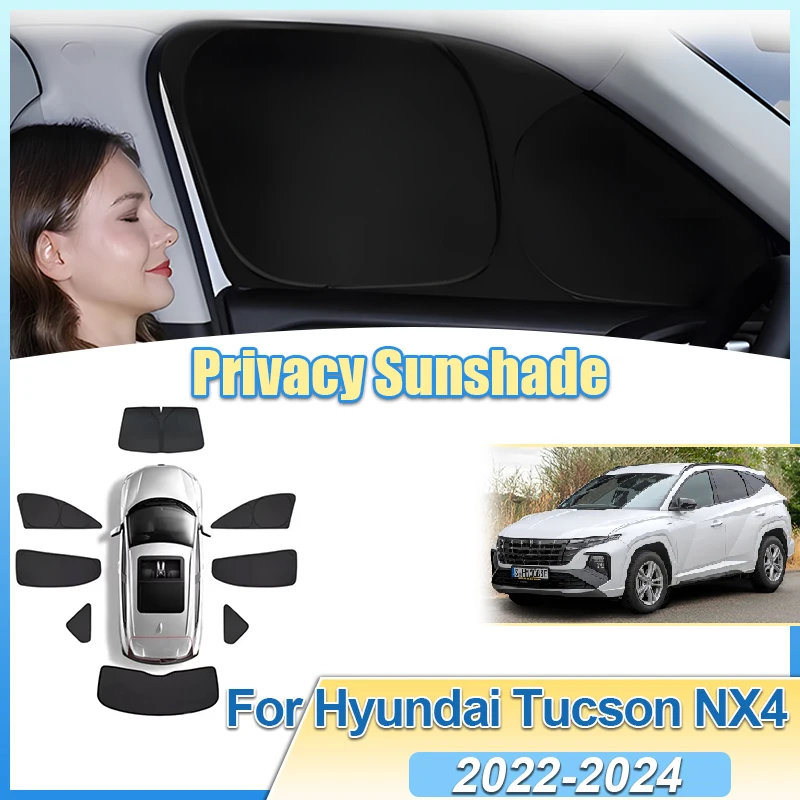 For Hyundai Tucson NX4 MK4 SWB 2022 2023 2024 Anti Sun Shade Visor Windshield Cover Windows Visor Black Privacy Auto Accessories