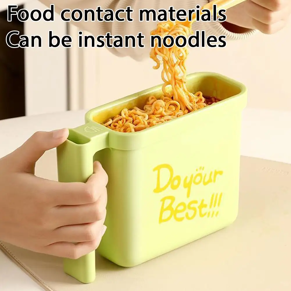 Lazy No-Wash Instant Noodle Bowl Food Grade Heat Resistant, Ready-to-Use Disposable Noodle Pot Plastic Instant Noodle Bowl