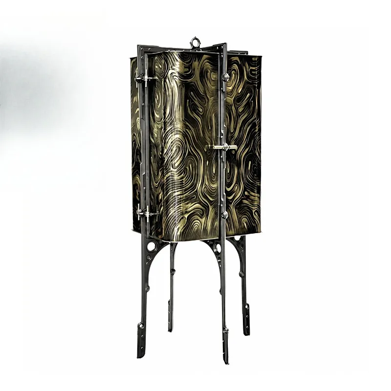 Italian light luxury metal wine cabinet villa luxury home, locker high-end art side cabinet