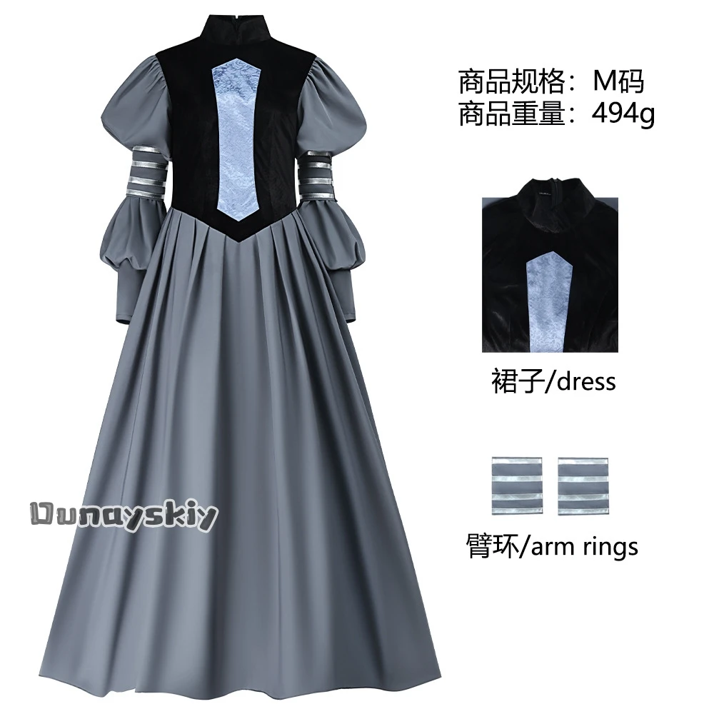 

{Dream ZS}Queen Amidala Косплей Готическое Платье Костюм Средневековое Кружевное Лоскутное Расклешенное Платье с Водолазкой и Рукавами Маскировка на Хэллоуин