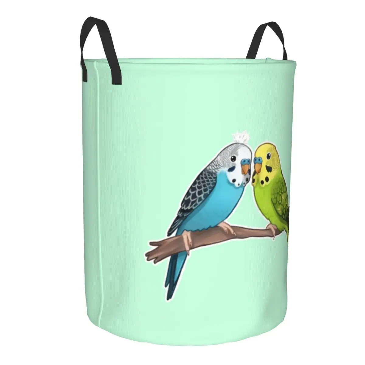 Custom Cute Budgie Birds Laundry Hamper Large Storage Basket Parrot Bird Girls Boys Toy Organizer