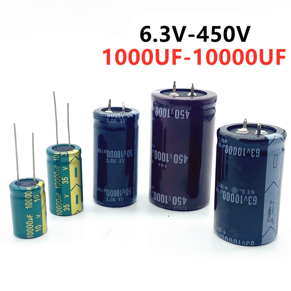 1pc Good quality 16V 25V 50V 63V 80V 100V 10000UF Radial DIP Aluminum Electrolytic Capacitors Tolerance 20%