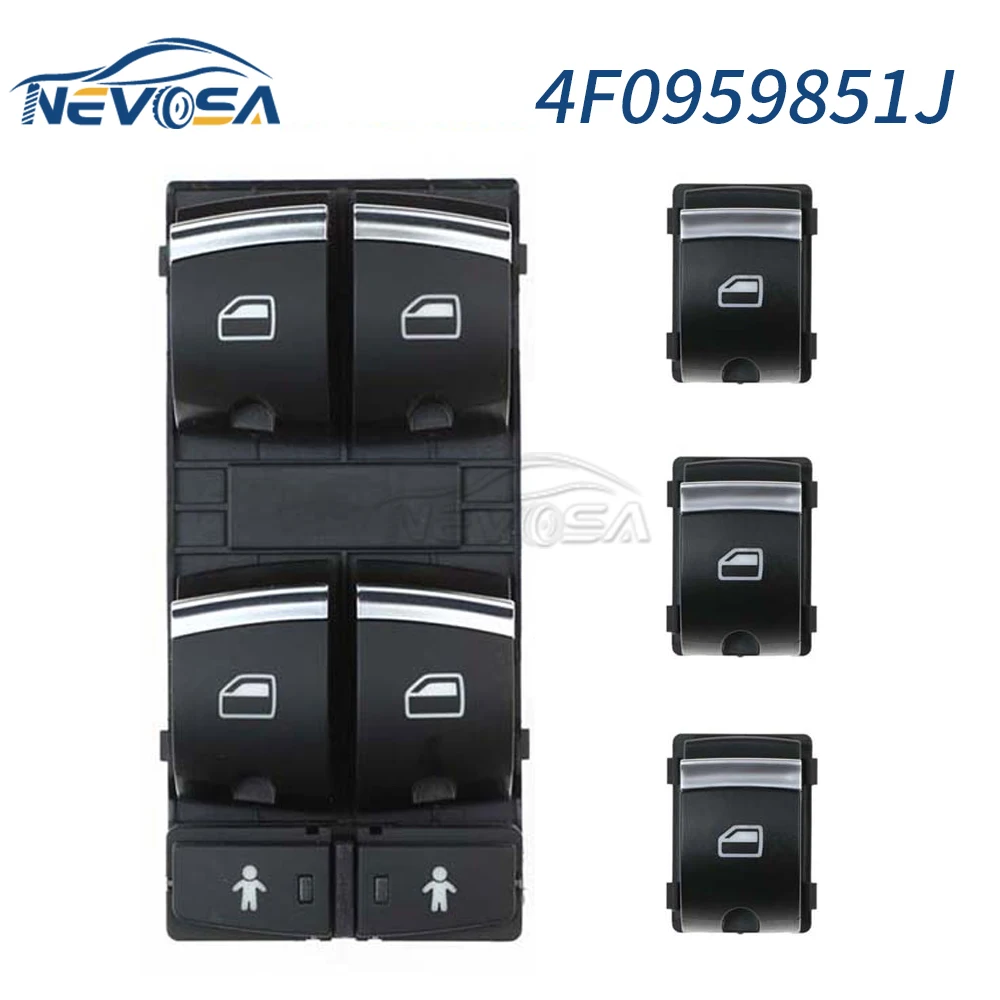 

NEVOSA 4F0959851J 4F0959855B For A6L Q7 2006-2015 Electric Control Window Lifter Button 4F0 959 851 J 4F0 959 851J Car Parts