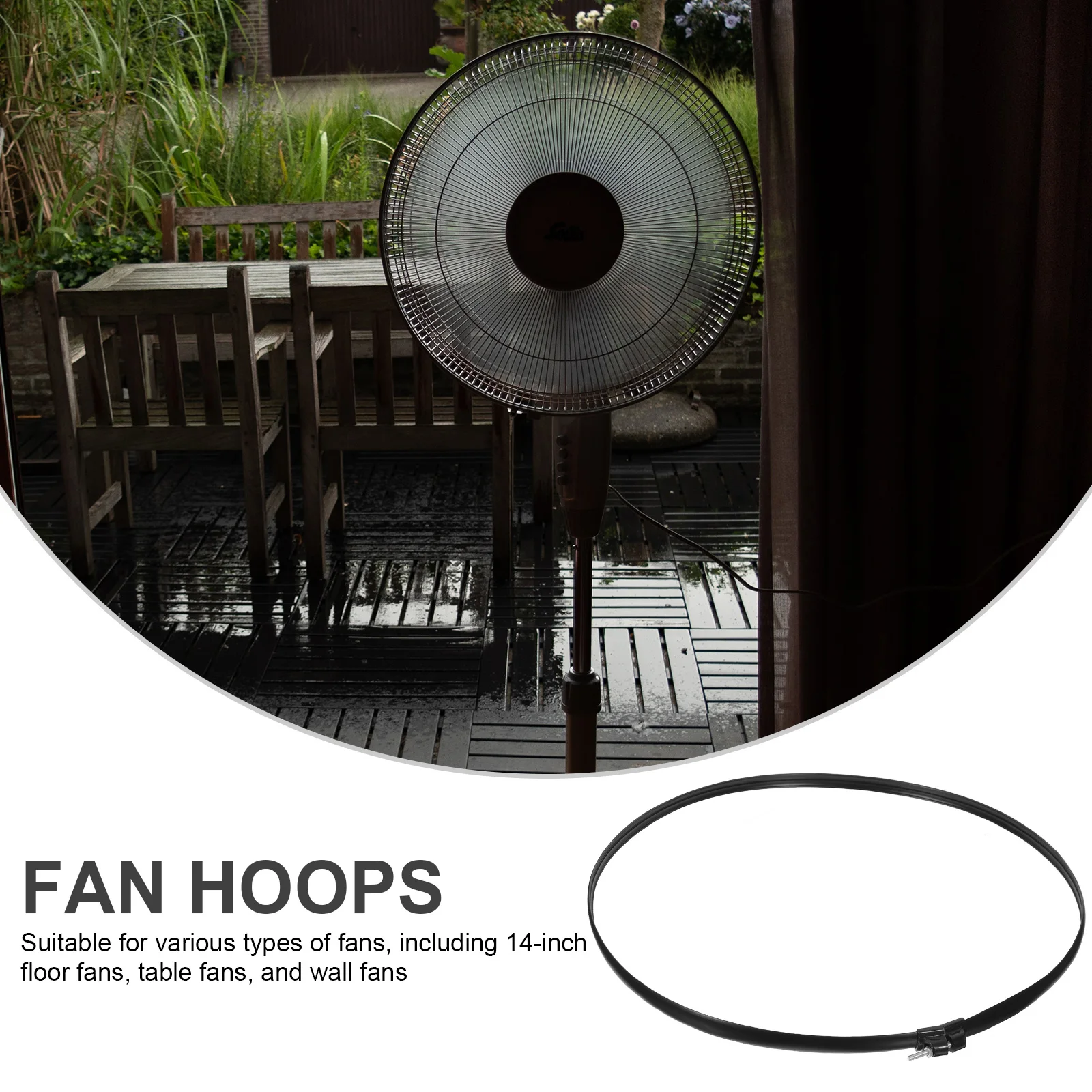 

Electric Fan Guard Fixing Ring 14 Inch Black Screws ABS Iron Universal Mesh Cover Hoop Replacement Floor Table Wall Fans