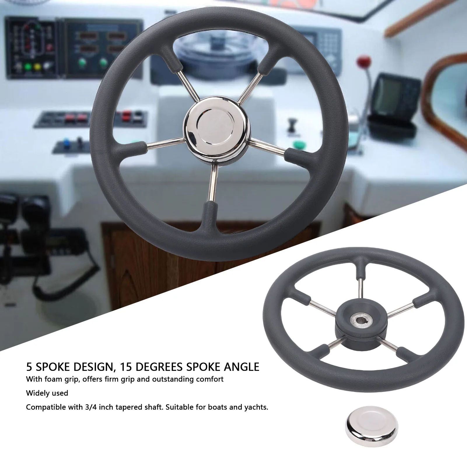 volante-de-barco-de-acero-inoxidable-de-13-pulgadas-con-empunadura-de-espuma-5-radios-Angulo-de-15-grados-para-barco-yate