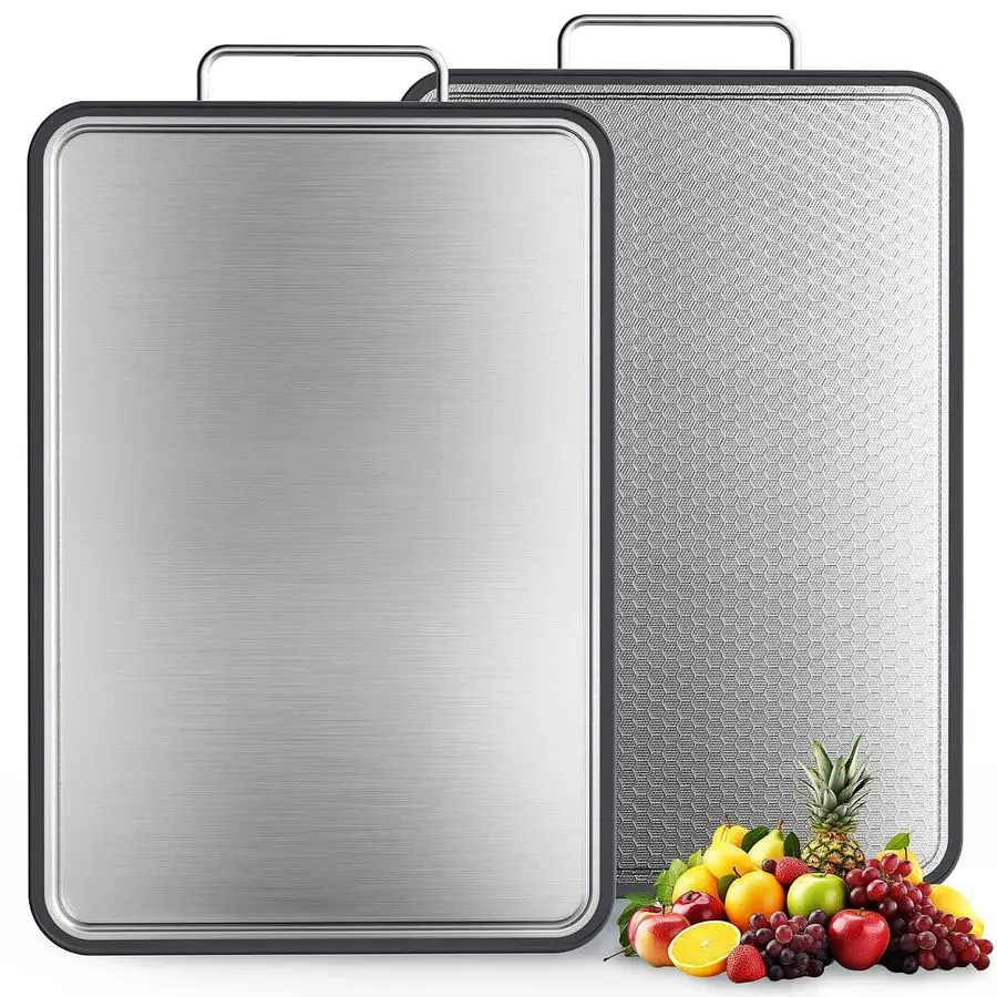 

Stainless Steel Cutting Board for Kitchen, 1611 ScratchResistant Cutting Board for Meat, Vegetables amp Fruits, RustResistant Ch
