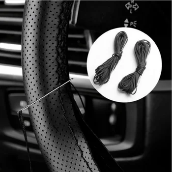 DIY Car Steering Wheel Cover Fiber Leather with Needle Braid on Steering Wheel SkidProof Car Styling Interior Accessorie