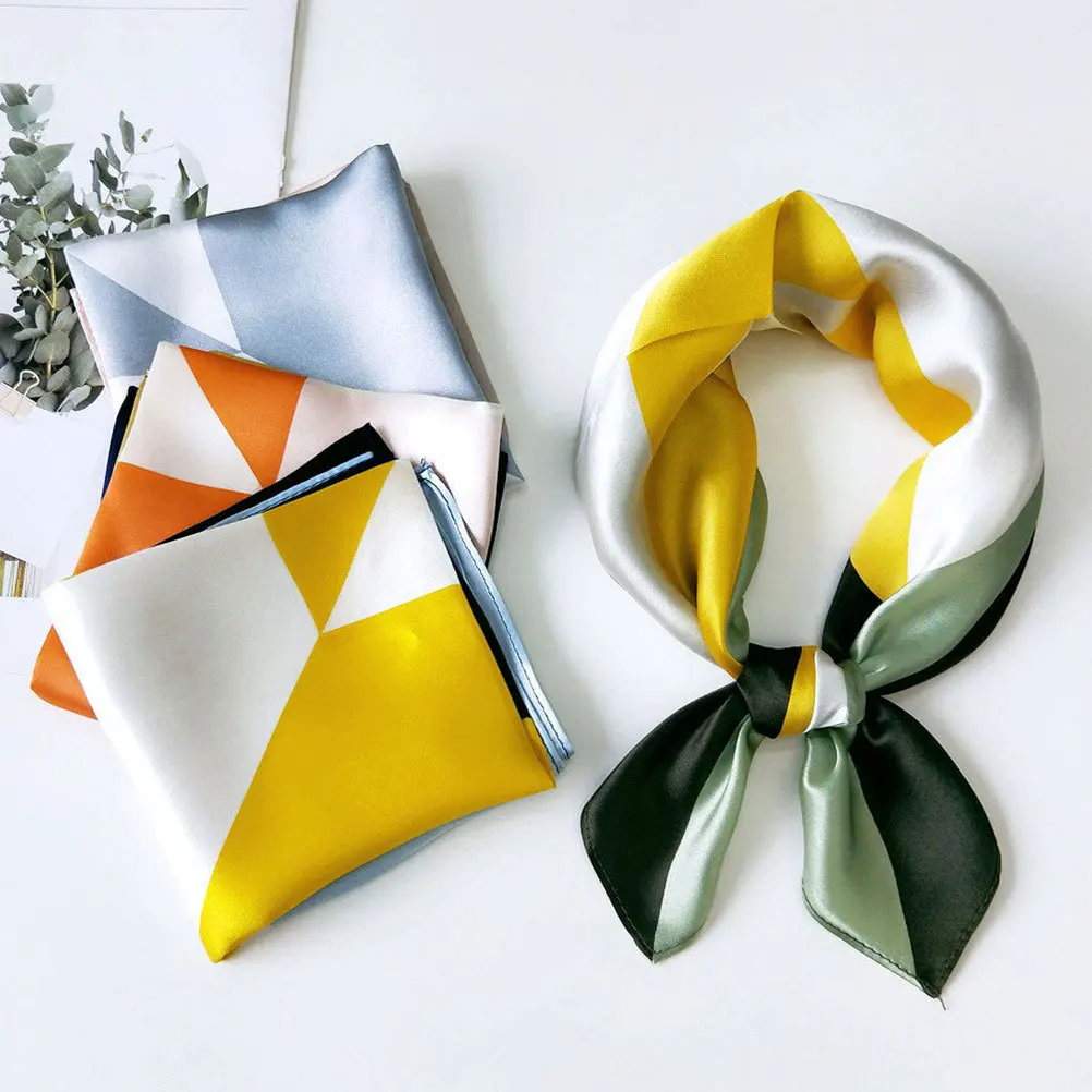 

1pc Women Fashion Silk Shawl For Female Elegant Smooth Breathable Headscarf Party Travel Accessory