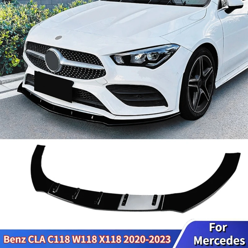 For Mercedes Benz CLA Class C118 W118 X118 CLA180 200 220 250 AMG 2020-2023 Car Front Bumper Splitter Lip Diffuser Spoiler Guard