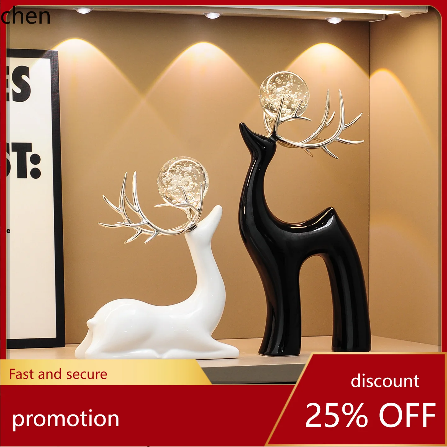 

Hxl crystal lucky deer decorative ornament - desktop wine cabinet ornament - gift