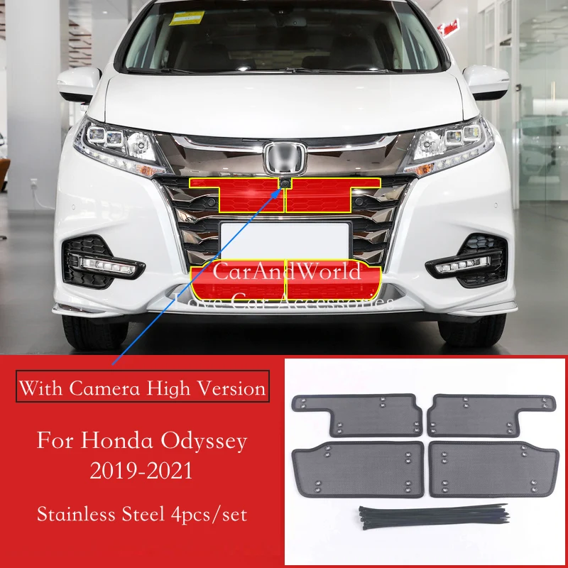 Car Middle Insect Screening Mesh Front Grille Insert Net Anti-mosquito Dust Cover Trims Accessories For Honda Odyssey 2015-2024