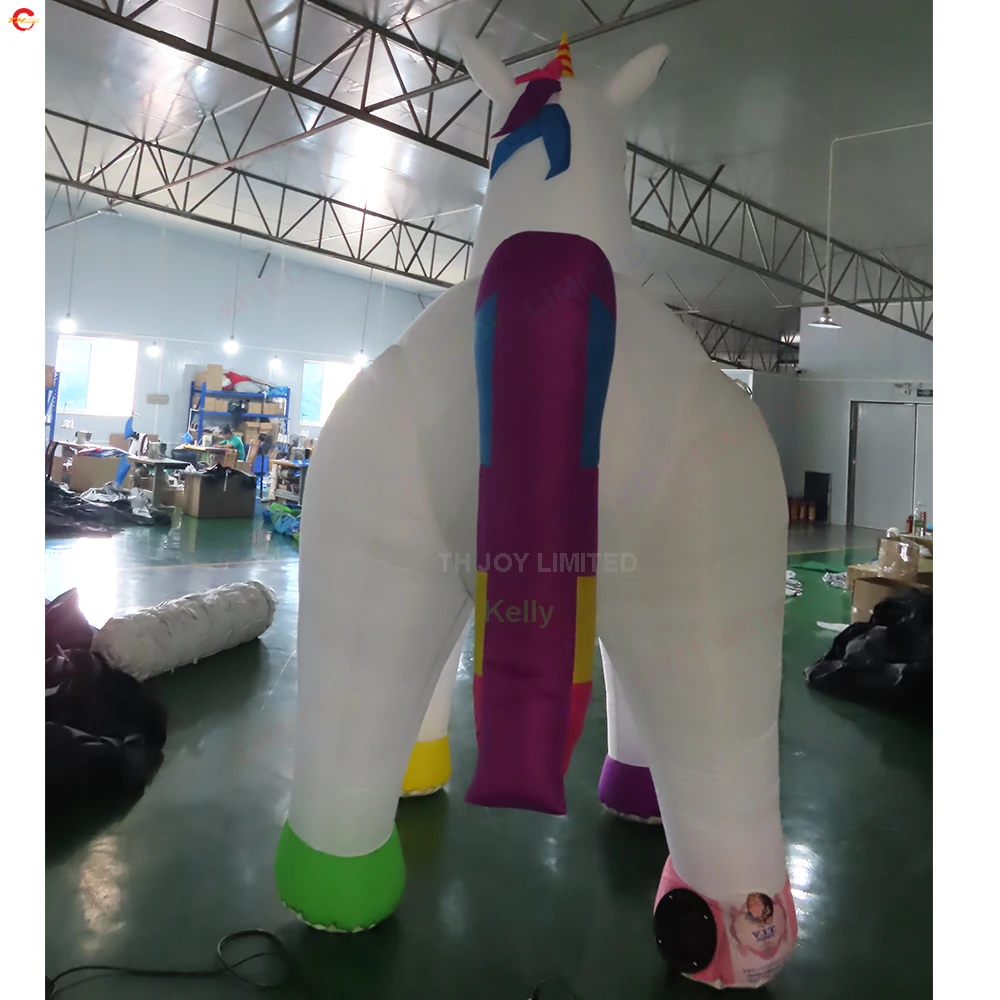 Réplica inflável do cavalo dos desenhos animados para anunciar a decoração, animal do unicórnio, transporte livre da porta, 3mH