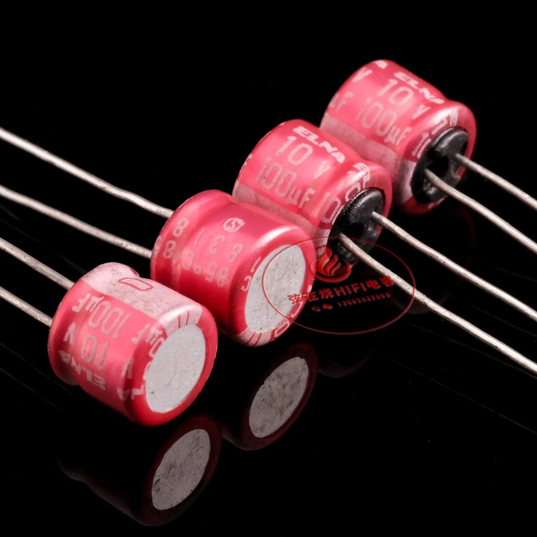20pcs  Portable for ELNA vintage copper leg red robe fever decoupling electrolytic capacitor 10V100UF