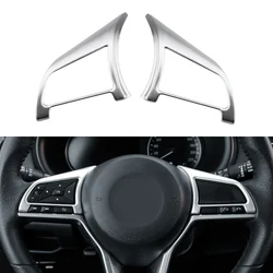 Car Steering Wheel Trim for Nissan Xtrail T32 Rogue Note Qashqai J11 Versa Juke Micra Kicks Leaf Sentra 2Pcs Sticker Cover