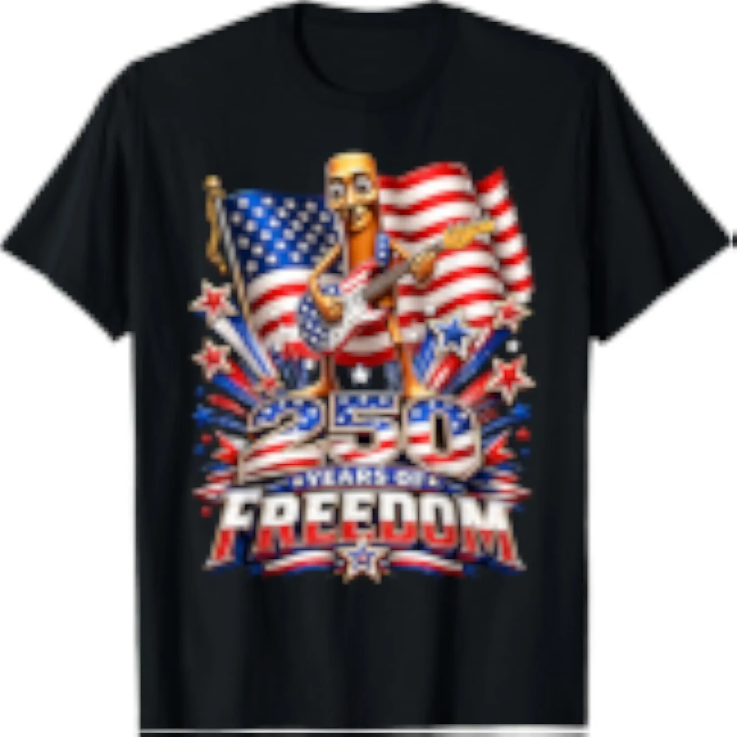 Tung Sahur USA Flag 250 Year Freedom 4th July Brainrot Meme T-Shirt