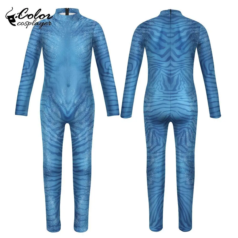 Color Cosplayer Avatar Cosplay Couple Costume Carnival Alien Set Catsuit Adult Clothe Bodysuit Jumpsuit Festival Party Outfit