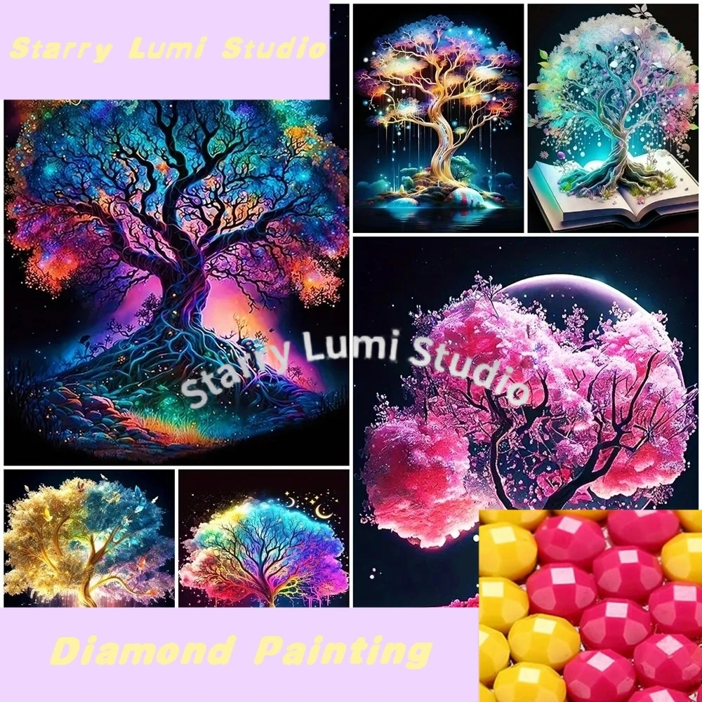 

Алмазная мозаика с полной выкладкой: Дерево, пейзаж, домик. Новинка! Распродажа! Набор для рукоделия DIY. Декор для дома.