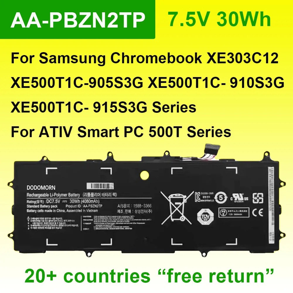 AA-PBZN2TP Laptop Battery For Samsung Chromebook XE303C12 XE500T1C-905S3G XE500T1C- 910S3G XE500T1C- 915S3G K01 K02 Series