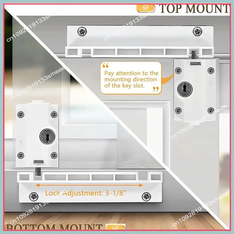 

N94R Patio Sliding Door Security Foot Kick Lock With Keyed, Fits On Top Rail-Childproof Patio Door Guardian-Or Bottom