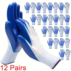 12 Pairs Thin Latex Non-slip Wear-resistant Work Gloves, Rubber Dip Glue Rubber Skin Thickened Thin Gloves, Labor Protection