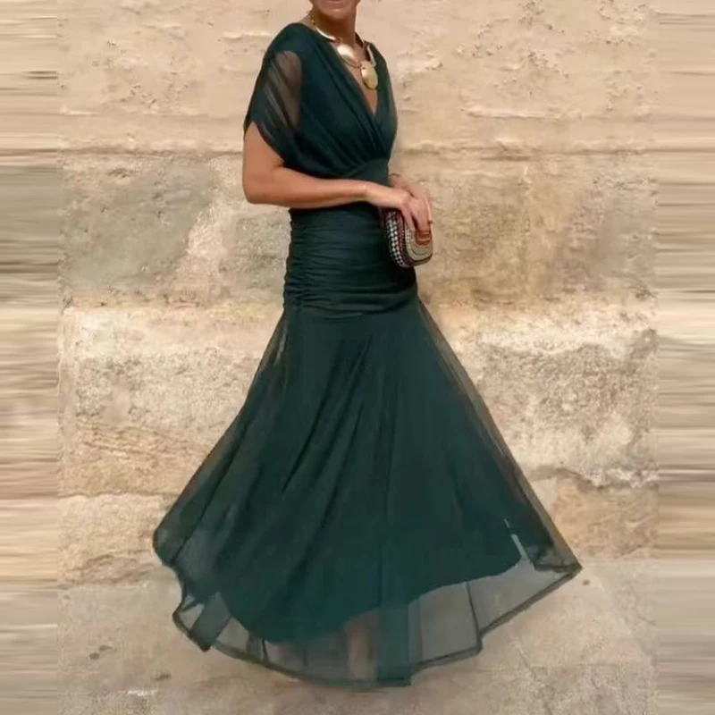 Mulheres bat manga balanço vestido de festa feminino peito baixo cocktail a linha vestido 2025 floral impressão cintura alta plissado vestido de festa elegante