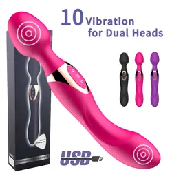 2024 Powerful 10 Speeds Big Vibrator for Women Dual Heads Vibration AV Wand Body Massager Sex Toy For Woman Female Sex Products