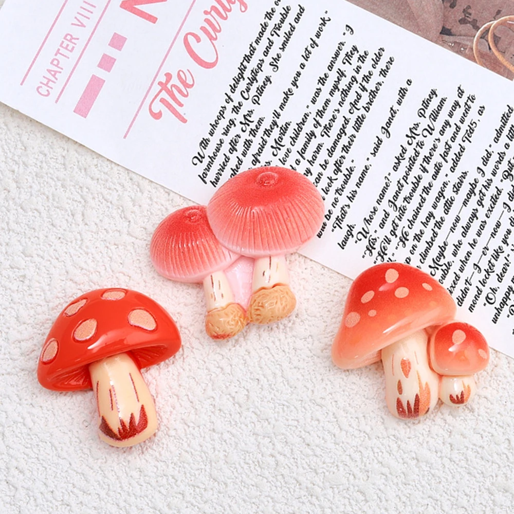 10 sztuk błyszczące Forest Mushroom seria żywica Flatback kaboszony do spinki do włosów Scrapbooking DIY biżuteria rękodzieło akcesoria dekoracyjne