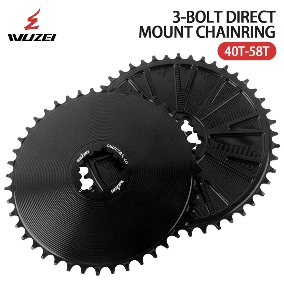 

WUZEI узкая широкая велосипедная звездочка для SRAM, 3-болтовая кривошипная звездочка для гравийного велосипеда с прямым креплением, 40/42/44/46/48/50/52/54/56/58T