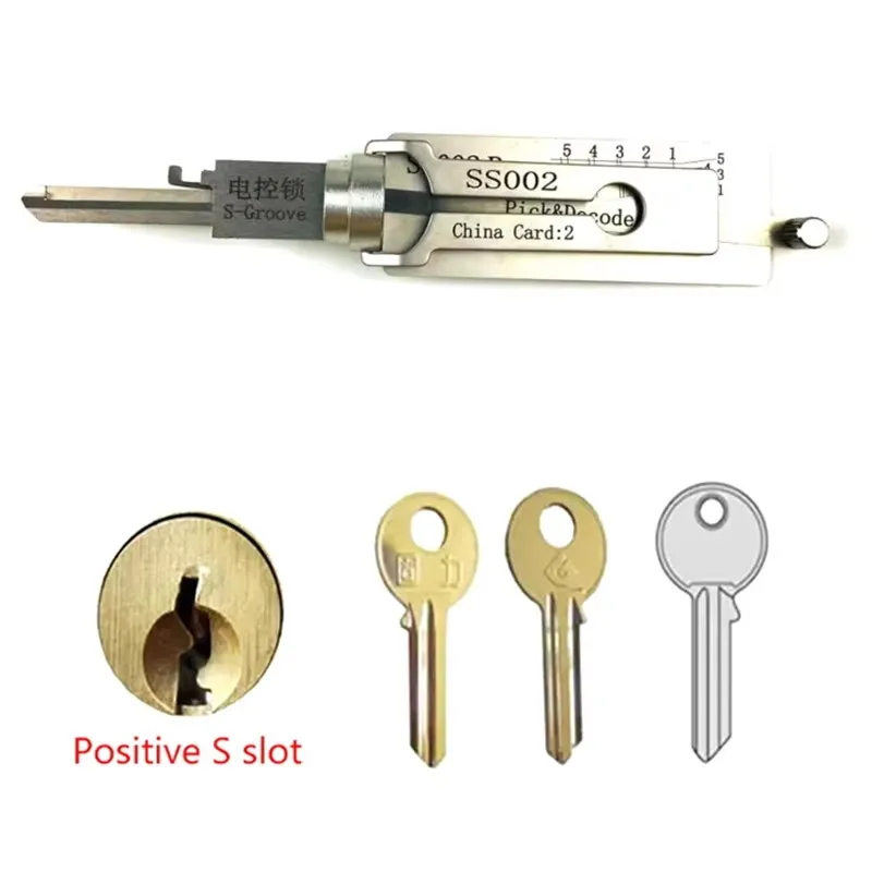 Lishi 2 in1 SS001 SS002 Locksmith Tools for Home Door Civil Locks 1PCS/LOT