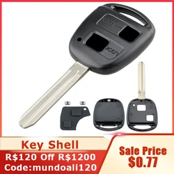 Car Key Case 2 Buttons Car Remote Key Shell with TOY43 Blade + 2 Micro Switches for Toyota Yaris Prado Tarago Camry Corolla