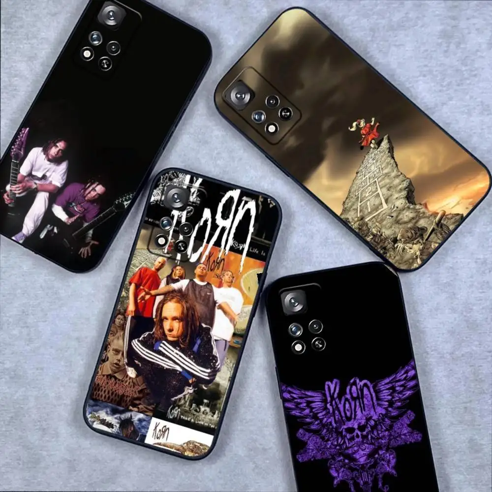 

K-Korn Metal Rock Band Phone Case For Samsung S 25,24,23,22,30,21,10,9,Ultra,Plus,Lite,FE,4,5G Black Soft Case