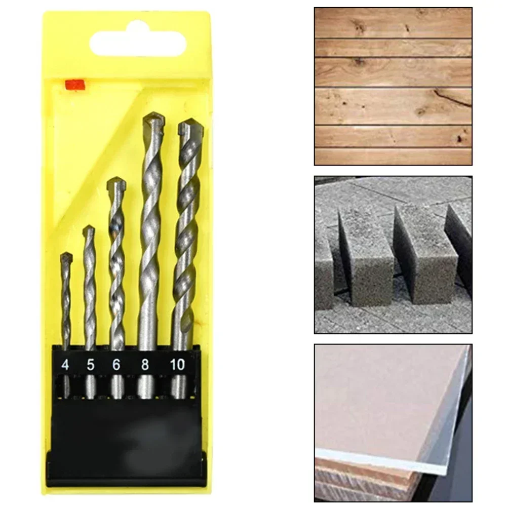 1pc 4/5/6/8/10mm brocas liga de aço carbono brocas para ferramenta de perfuração de parede de concreto conjunto de broca de liga de impacto de cimento