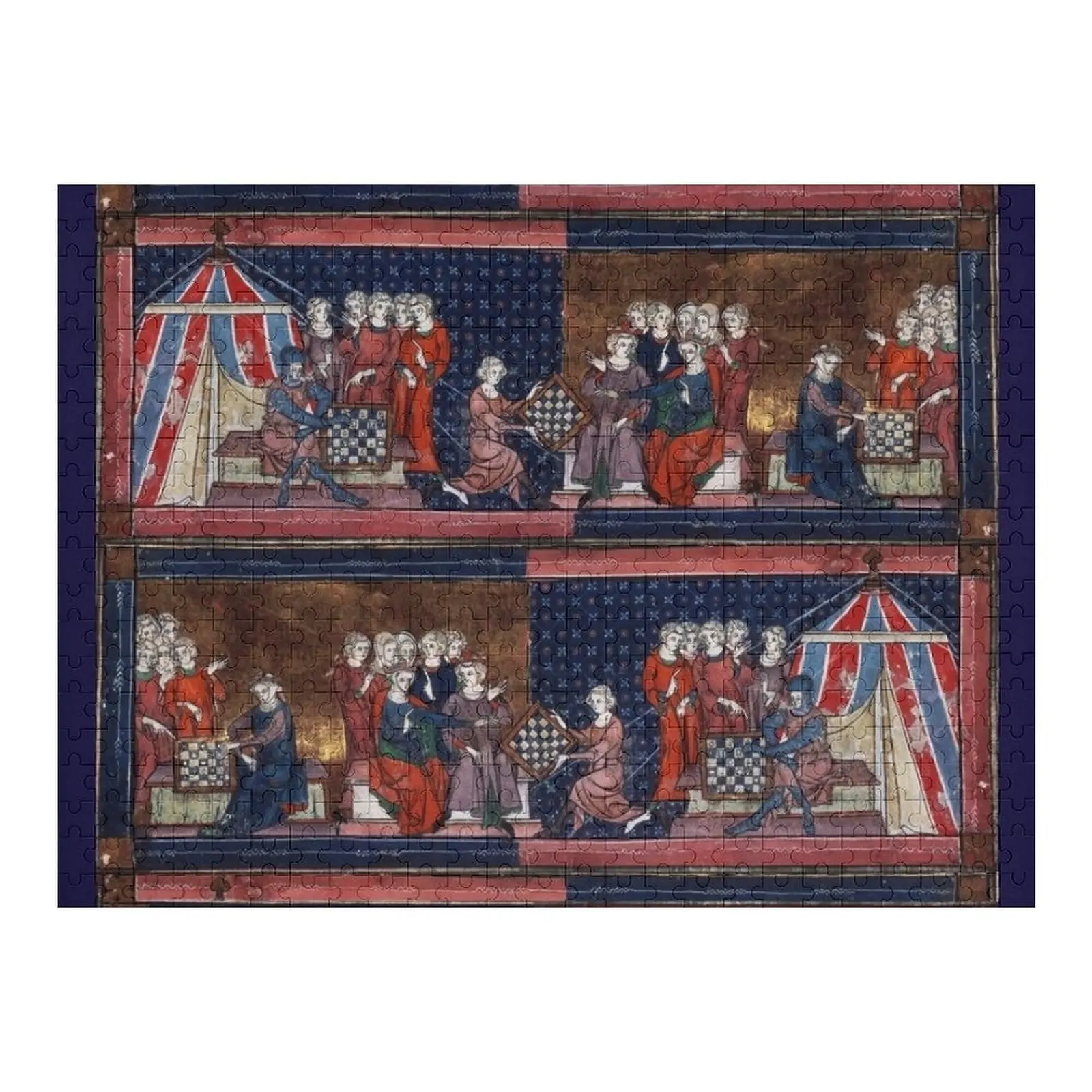 

MEDIEVAL CHESS PLAYERS IN TOURNEMENT Jigsaw Puzzle Custom Photo Customs With Photo Diorama Accessories Puzzle