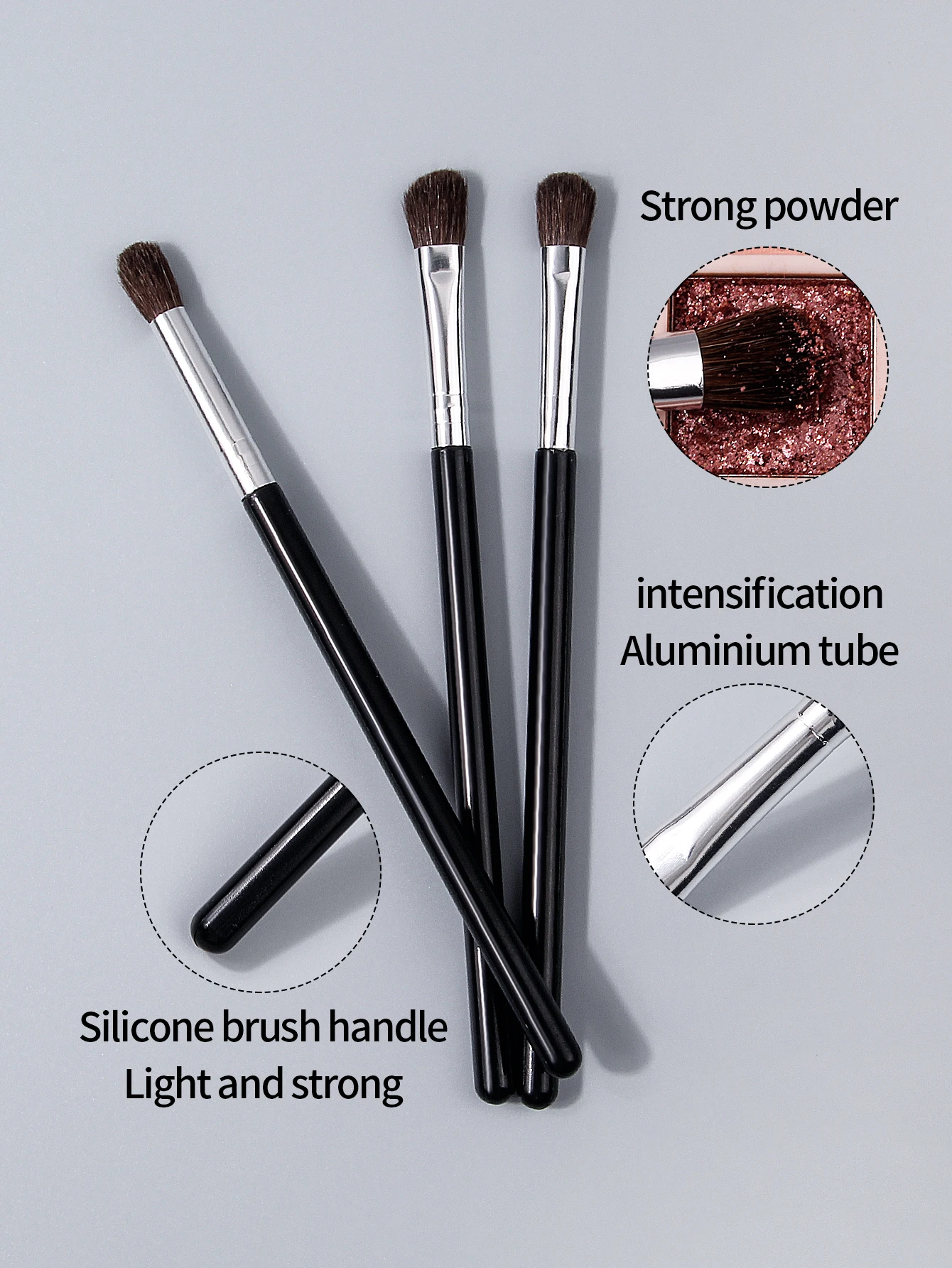 Zestaw premium 6 szt.: Miękkie pędzle do makijażu oczu i dwustronne puszki do pudru w kształcie wachlarza oraz puszka do pudru do korektora na palec.