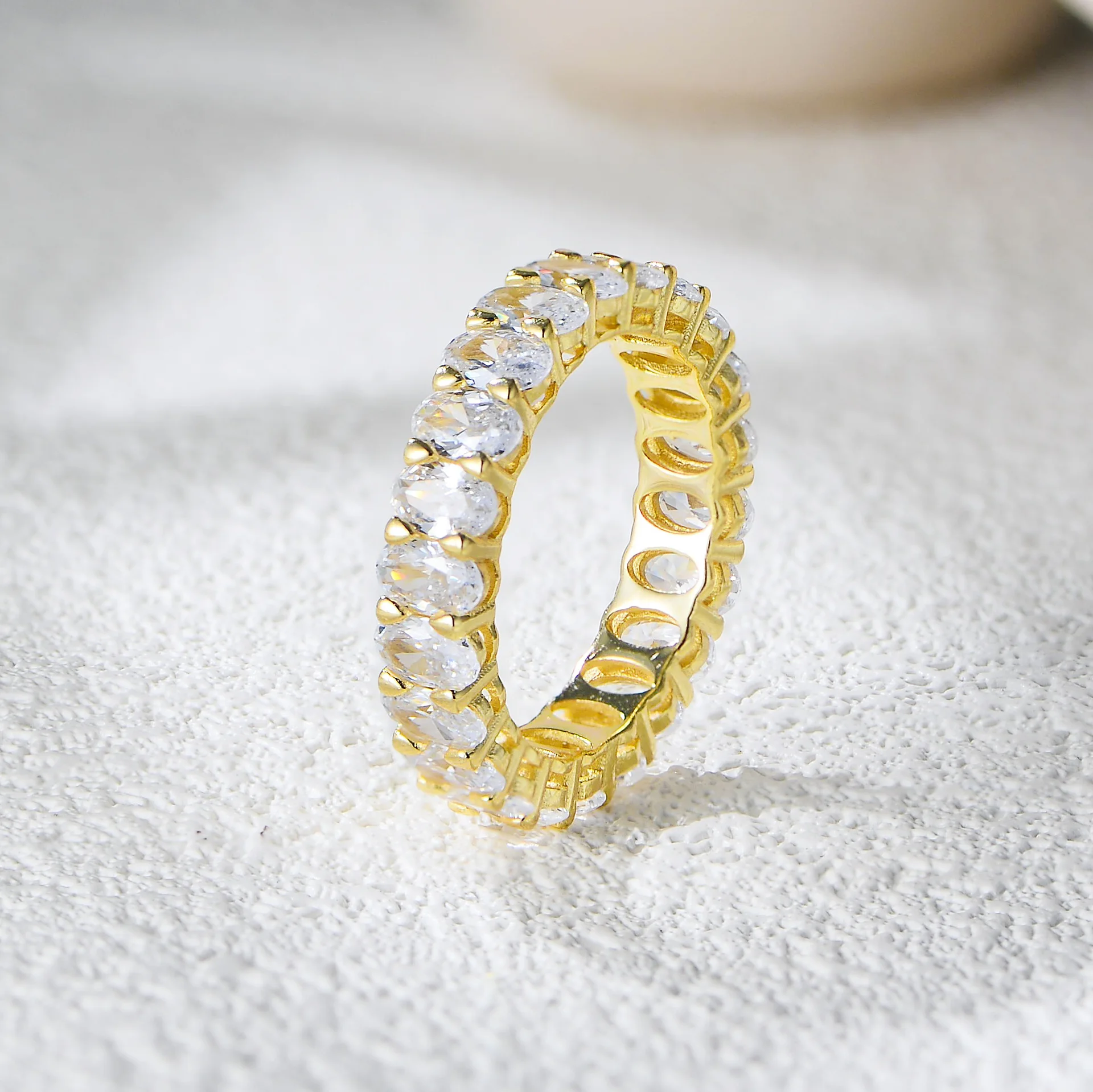 Withered S925 Sterling Silver Diamond Ring 3 * 5 Pigeon Egg Diamond Ring Women's Zircon Ring Rings Women's Ring