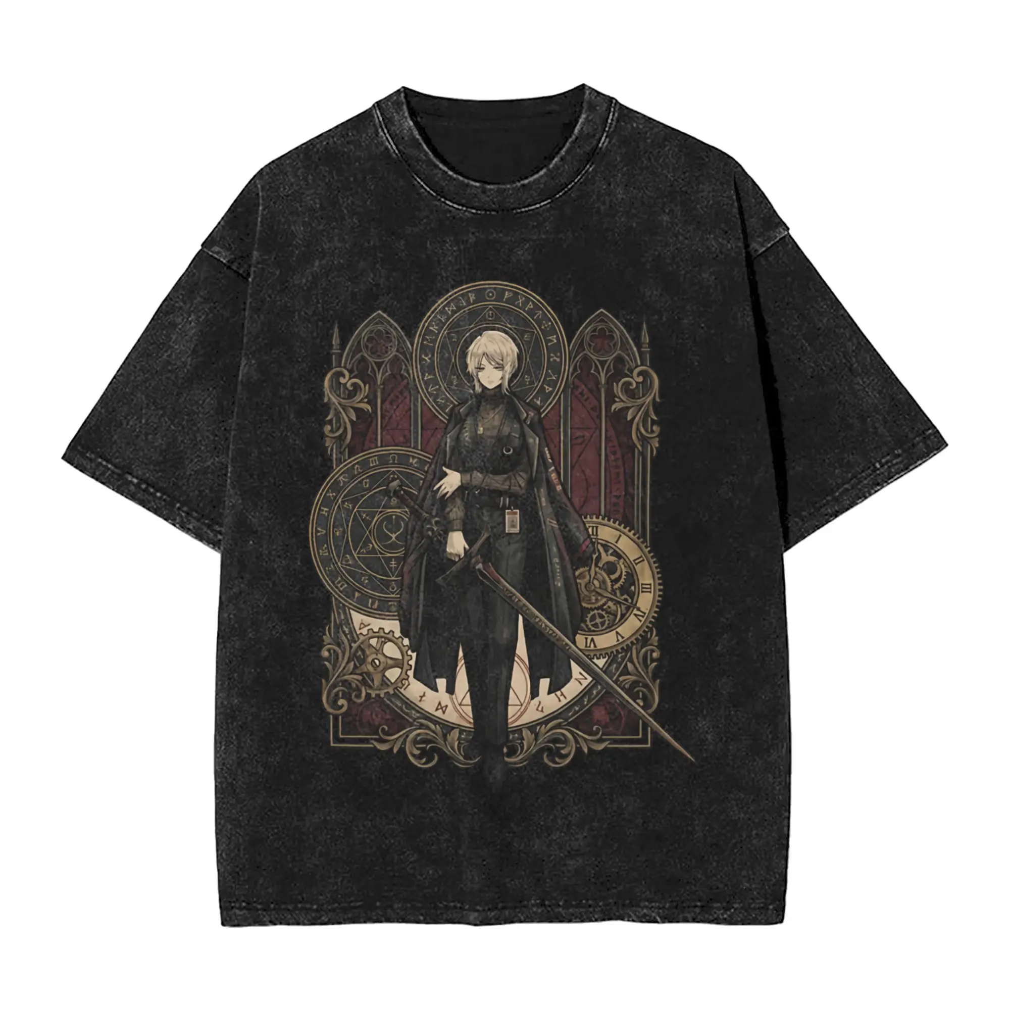 Men T Shirt Limbus Company Faust Frame Anime Gaming Washed T Shirts Novelty  Summer Tees Aesthetic Casual Clothing Plus Size 2XL