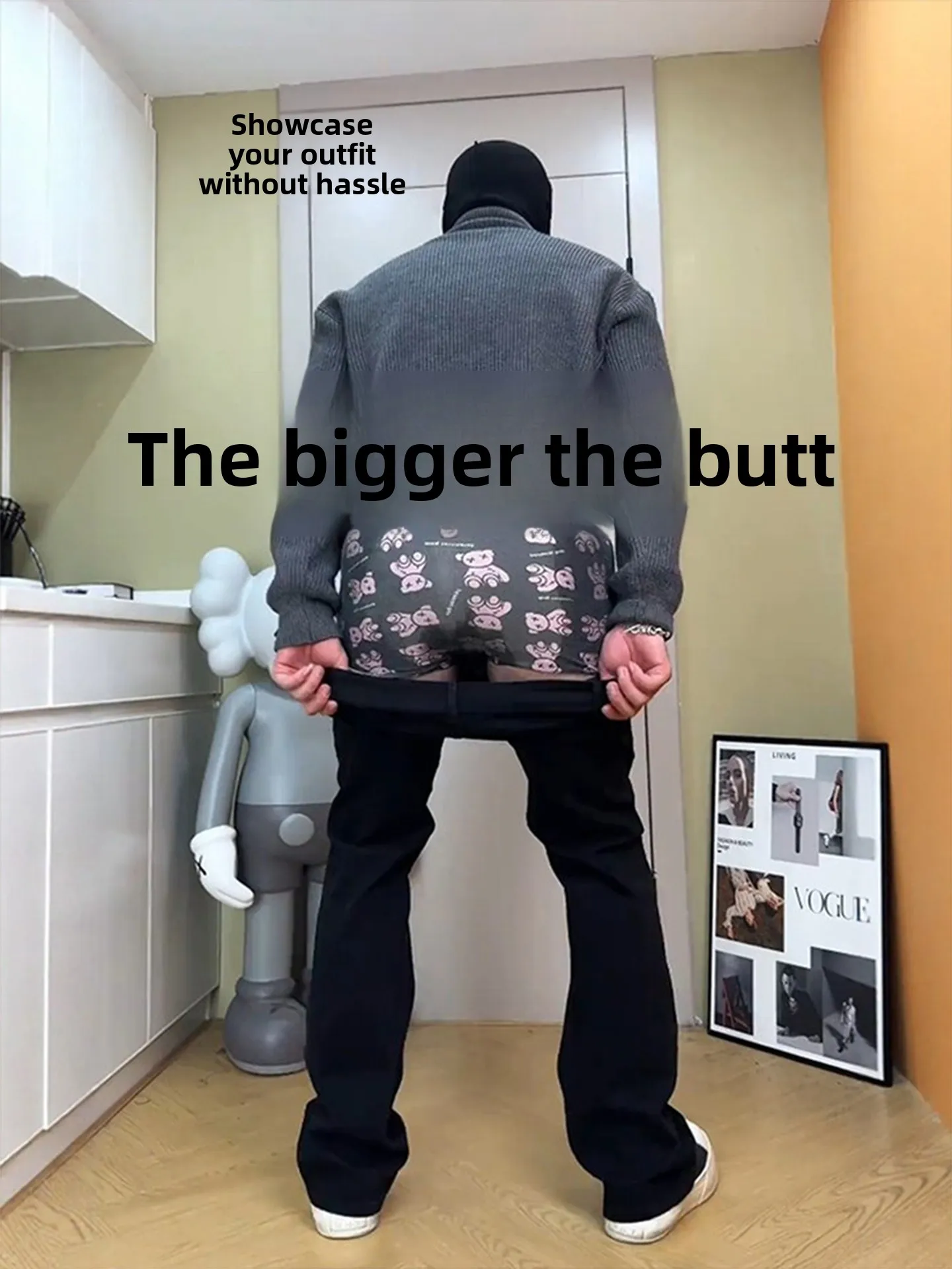 

Slimming High Waist Flared Jeans Men's plus Size Straight Leg Elastic Bend Knife Pants American High Street Sle Youth Jeans