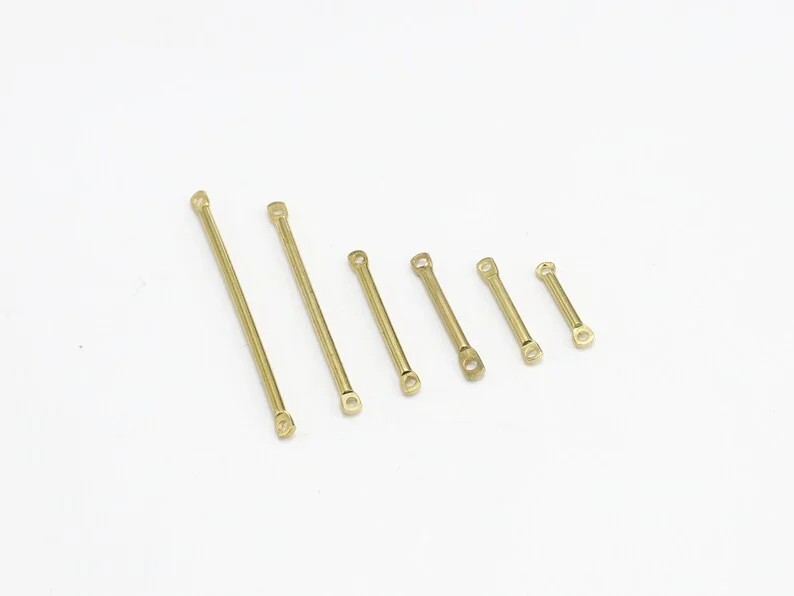 50 sztuk mosiężnych zawieszek, łącznik łańcucha, 12 mm, 15 mm, 18 mm, 20 mm, 25 mm, śr. 1,5 mm, Tworzenie biżuterii - R757
