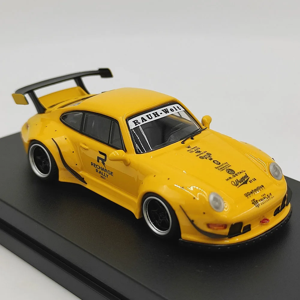 Diecast WU MODEL 1/64 Skala PORSCHE 993 RWB Legierung Auto Modell Sammeln Spielzeug Geschenk Souvenir Display Ornament