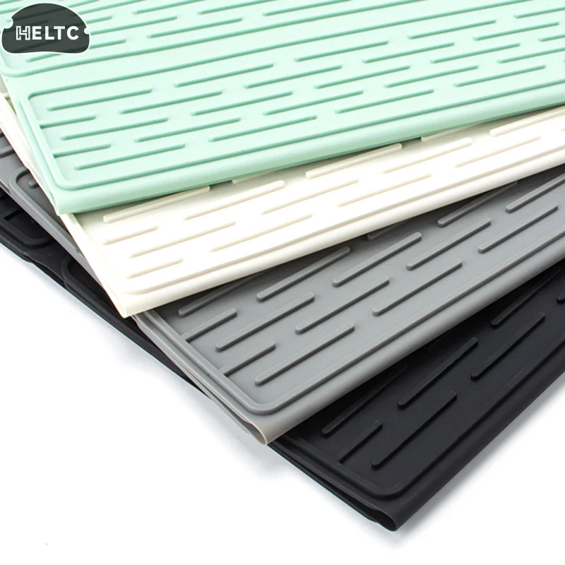 1PCS Silicone Dish Drying Mat For Kitchen Counter, Collapsible Large Dish Drainer Mat, Drying Mat, Non-Slip Silicone Sink Mat