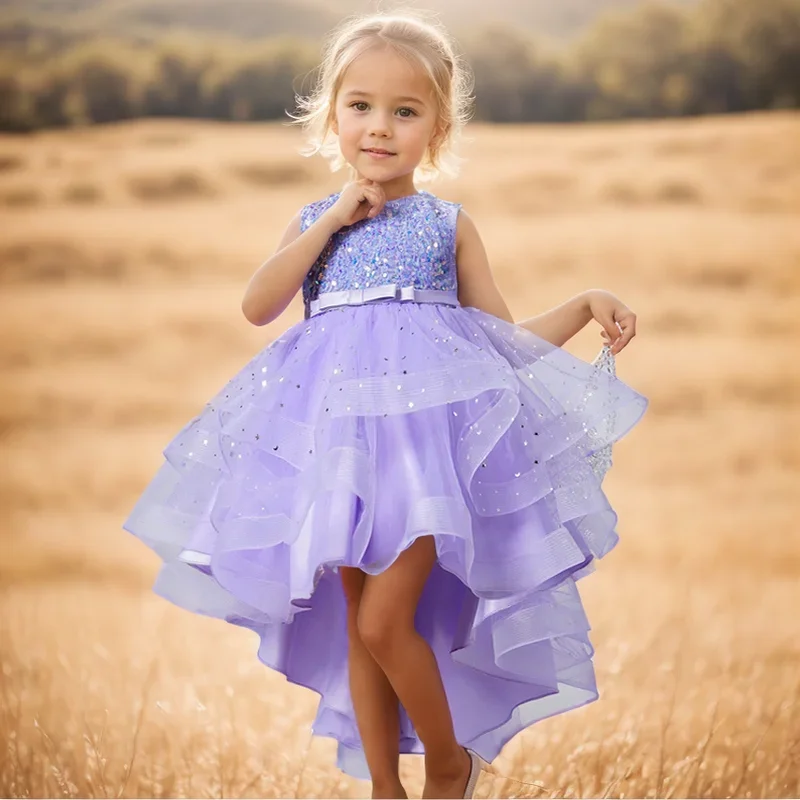 Elegante vestido de lantejoulas para meninas, vestido princesa para adolescentes, crianças, crianças, bebê, casamento, festa de Natal, 3-15years